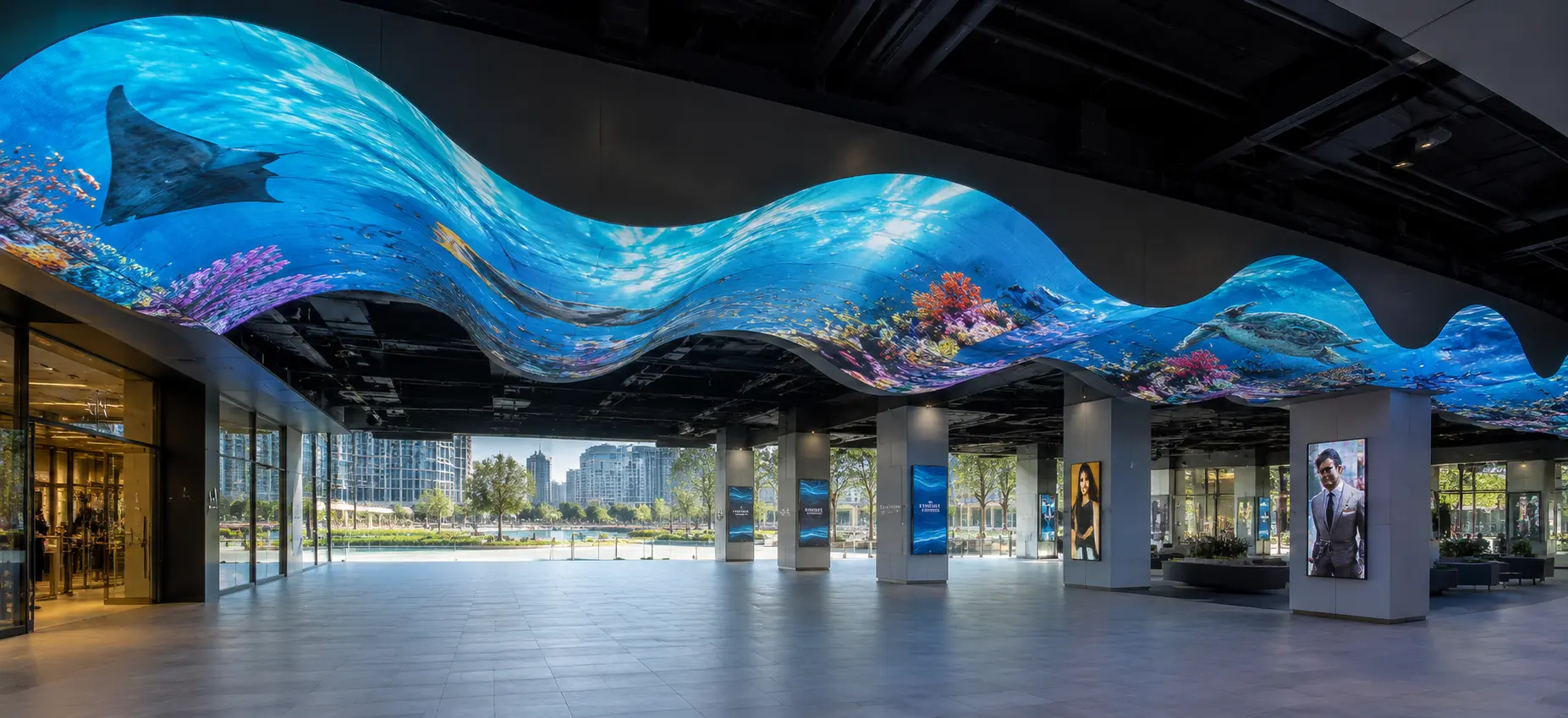 Curved Reception Walls